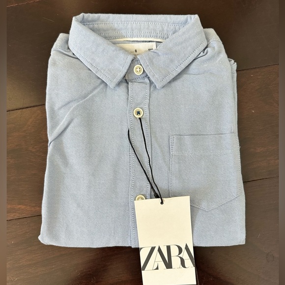 Zara chambray collared button shirt, size 6 - Picture 1 of 7